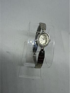 Longines Woman's Watch 10K White Gold Filled Bezel & Band Parts Repair READ